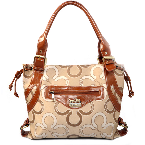 Coach Waverly Big C Large Khaki Totes EJF - Click Image to Close